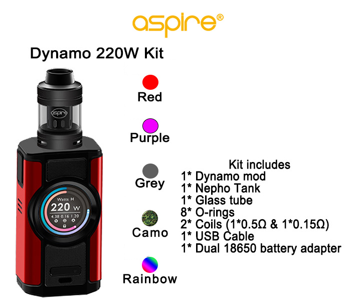 Aspire Dynamo 220w Kit 3906 1
