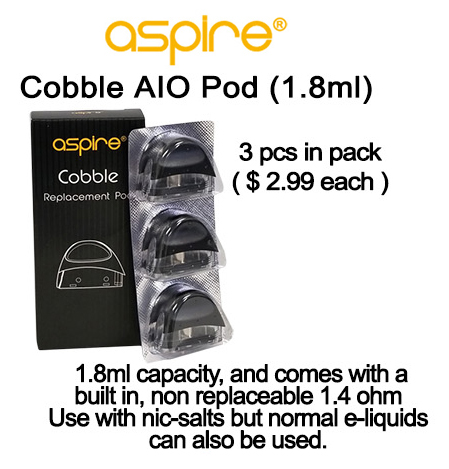 Aspire Cobble Aio Pod 1.8ml &  1.4ohm