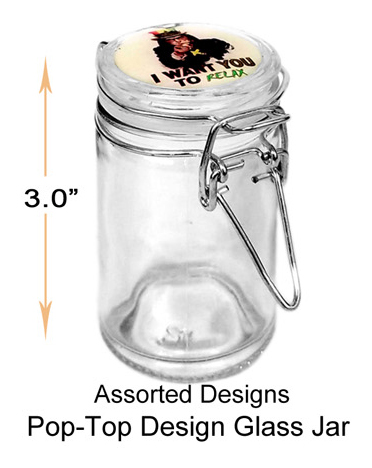 3 Inch Pop top Design Glass Jar