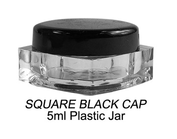 5ml Square Black Cap Plastic Jar
