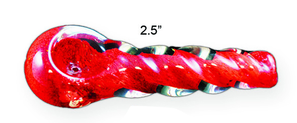 2.5 Red Spiral Hand Pipe