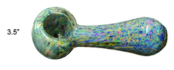 3.5 Inch Blue And Green Glass Hand Pipe