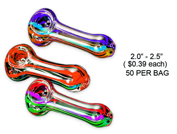 2 Inch And 2.5 Inch Rainbow Glass Hand Pipe