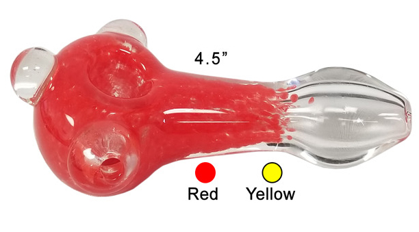 4.5 Inch Glass Hand Pipe Red And Yellow Colors