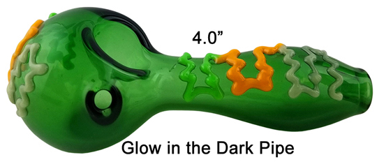 4.0 Inch Glow In The Dark Pipe Green Color