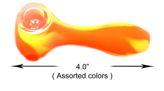 4.0 Inch Orange yellow Silicone Hand Pipe