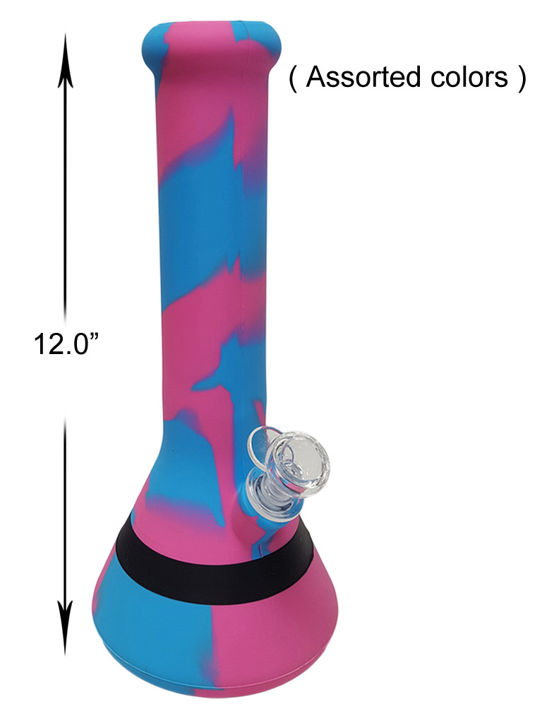 12.0 Inch Pink blue Silicone Water Pipe