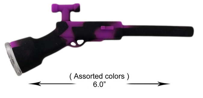 6.0 Inch Black purple Gun Silicone Hand Pipe