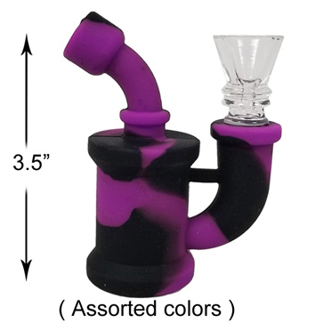 3.5 Inch Black purple Small Silicone Water Pipe