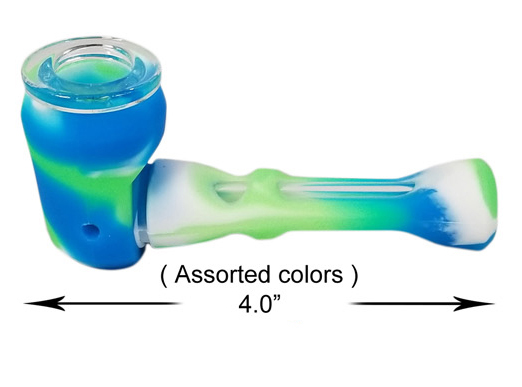 4.0 Inch Blue white green Silicone Hand Pipe