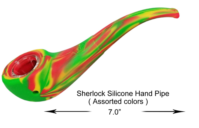 7.0 Inch Colorful Sherlock Silicone Hand Pipe