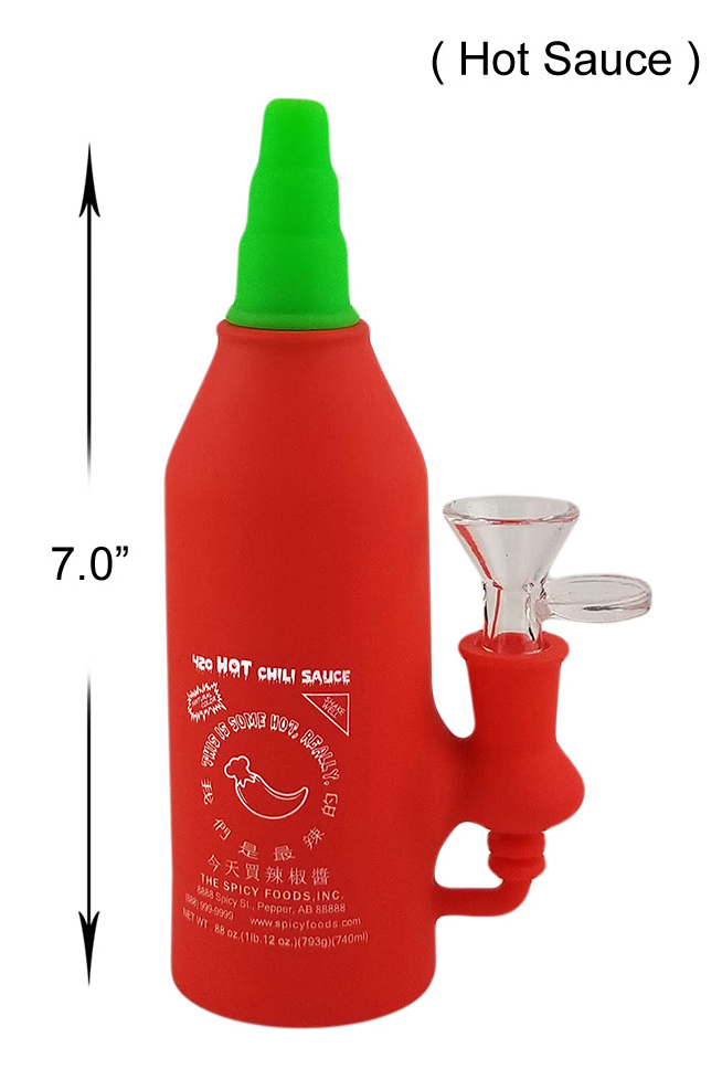 7 Inch Hot Sauce Silicone Water Pipe