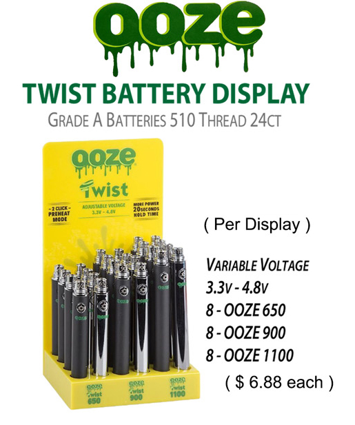 OOZE Twist Battery Display 3.3 4.8v & 650 1100mah