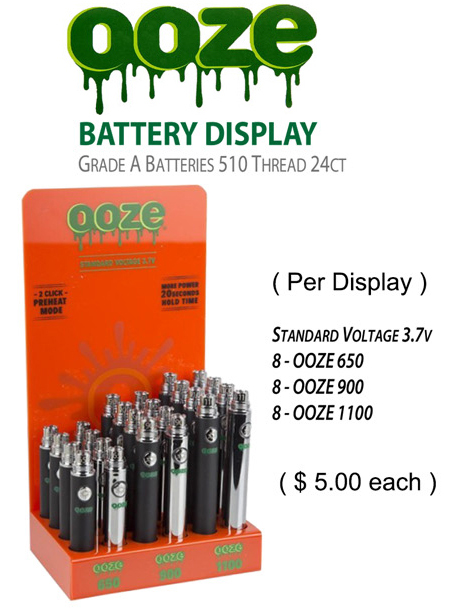 OOZE Battery 3.7v 650 1100mah