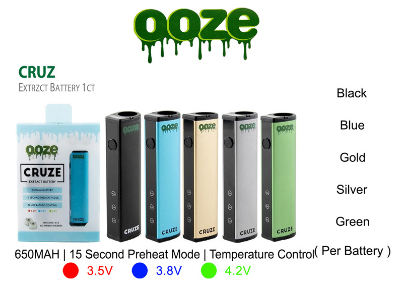 OOZE Cruz Extract Battery 650mah Blue Color