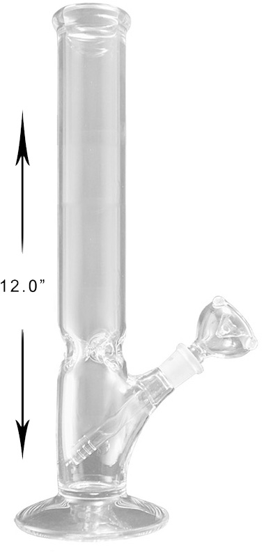 12 Inch Clear Glass Straight Water Pipe