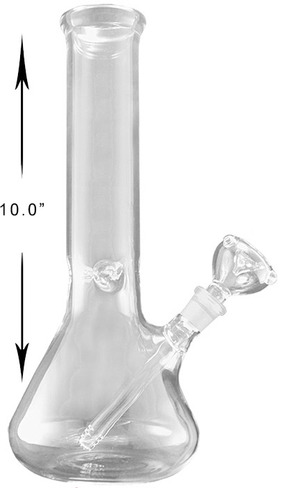 10 Inch Clear Glass Water Pipe