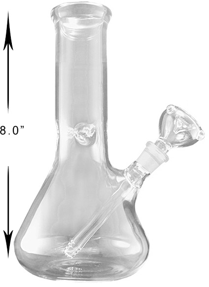 8 Inch Clear Glass Regular Water Pipe