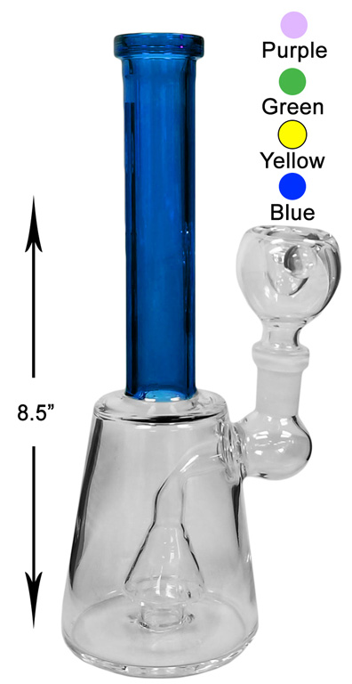 8.5 Inch Blue clear Glass Water Pipe