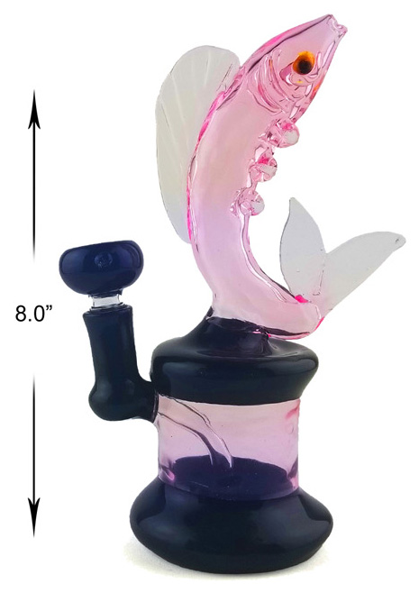 8 Inch Pink Fish Water Pipe