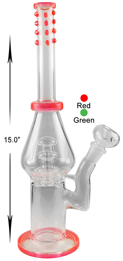 15 Inch Red Percolator Water Pipe
