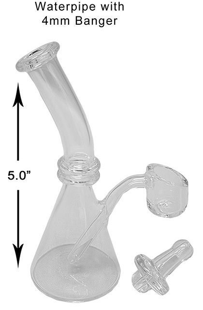 5 Inch Clear Water Pipe With 4mm Banger