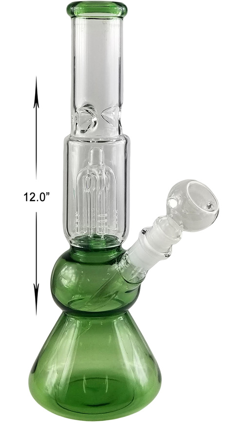 12 Inch Green Percolator Water Pipe