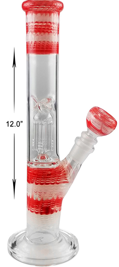 12 Inch Red Percolator Straight Shooter Water Pipe