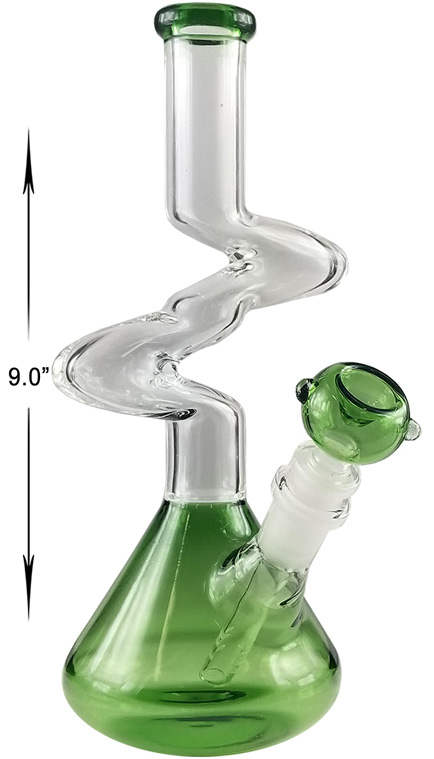 9 Inch Green Beaker Water Pipe