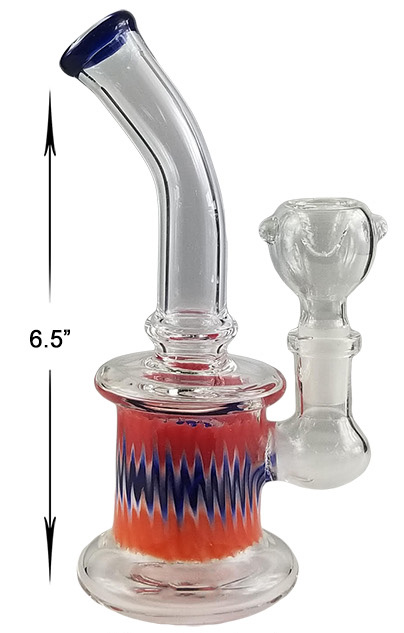 6.5 Inch Red And Blue Water Pipe