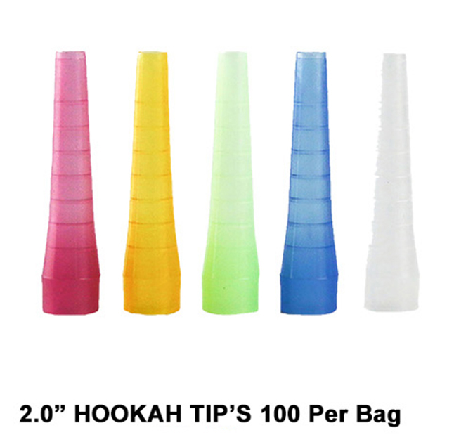 2.0 Inch Hookah Tip Inch 100 Per Bag Assorted Colors