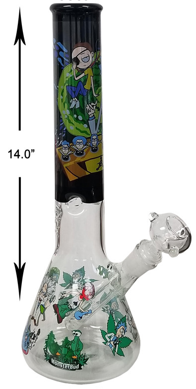 14 Inch Rick And Morty Beaker Water Pipe