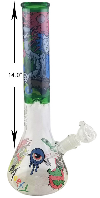 14 Inch Rick And Morty Ghost Beaker Water Pipe