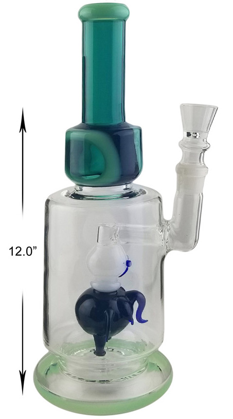 12 Inch Blue And Green Octopus Percolator Water Pipe