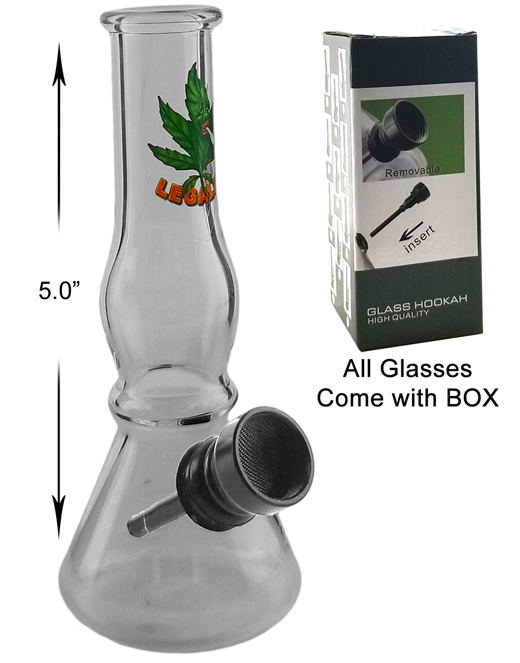 5 Inch Clear Water Pipe With Black Downstem