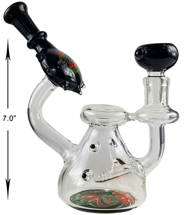 7 Inch Black And Red green Water Pipe