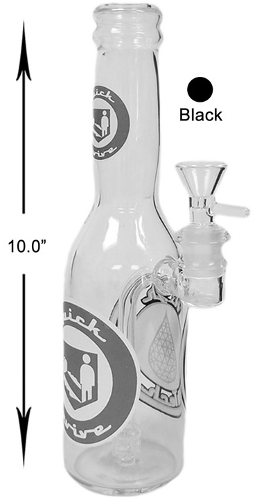 10 Inch Black Bottle With Percolator Water Pipe