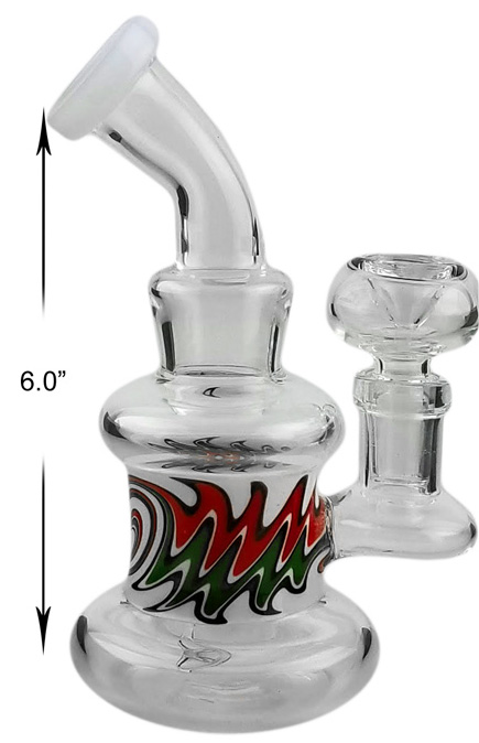 6 Inch White Glass Water Pipe