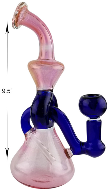 9.5 Inch Blue And Pink Water Pipe