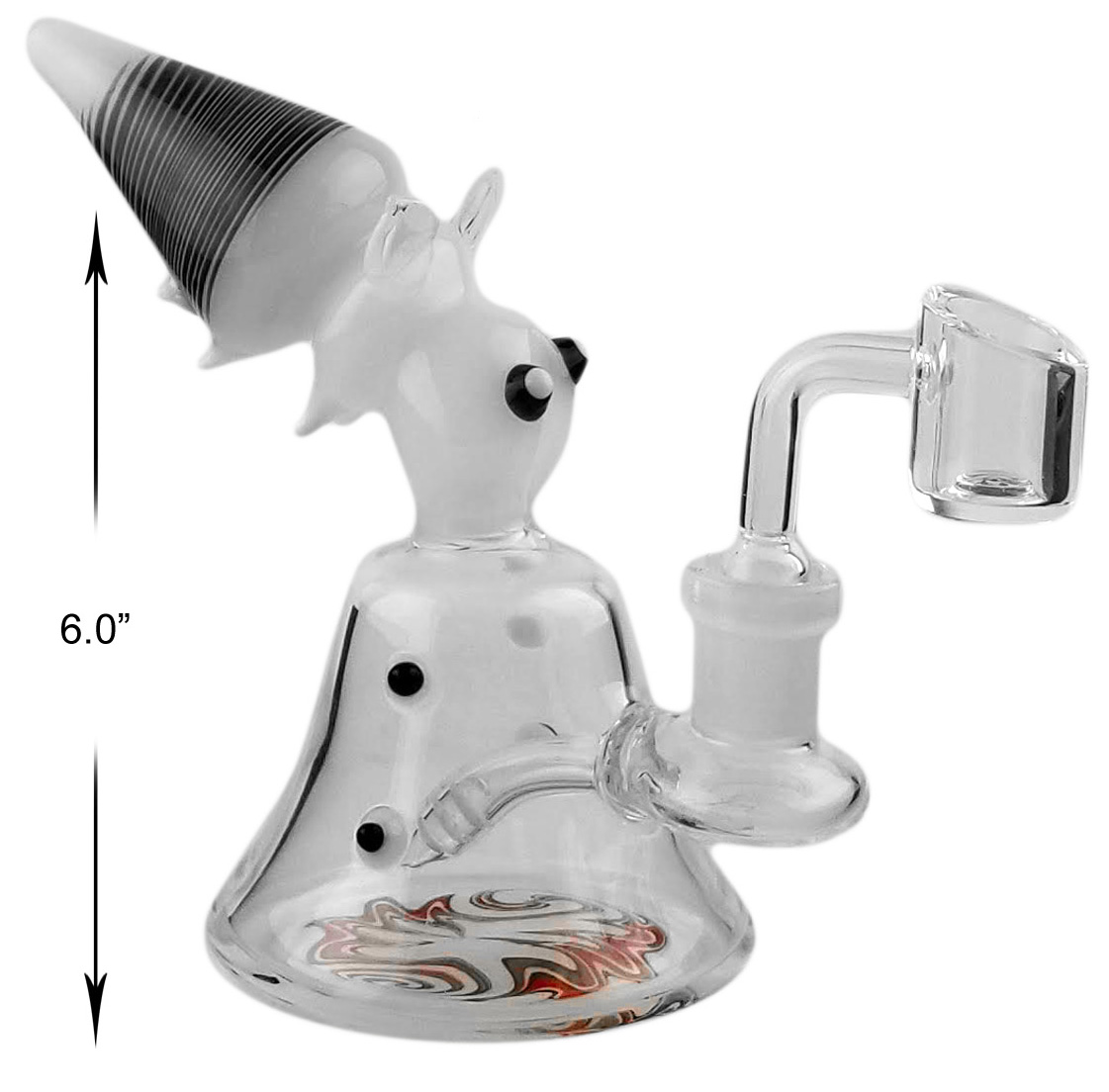 6.0 Inch White And Black Dab Rig