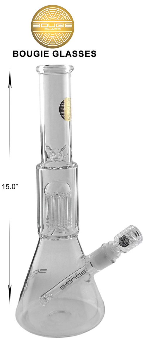 15 Inch Bougie Glass Percolator Beaker Water Pipe