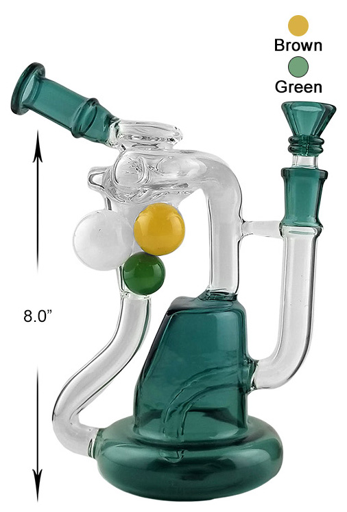 8 Inch Green Perc Water Pipe