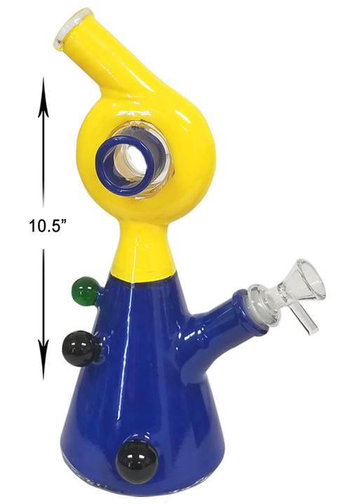10.5 Inch Blue yellow Water Pipe