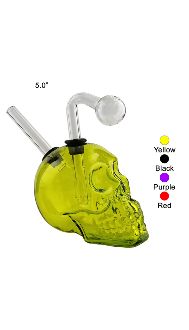5 Inch Yellow Skull Oil Burner