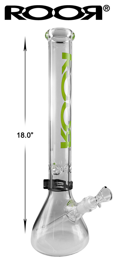 18 Inch Green Logo Roor Beaker Water Pipe