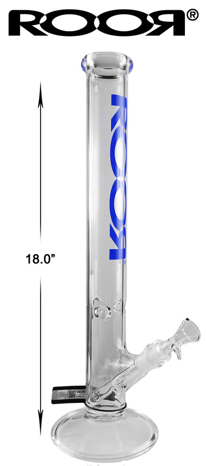 18 Inch Blue Logo Roor Beaker Water Pipe