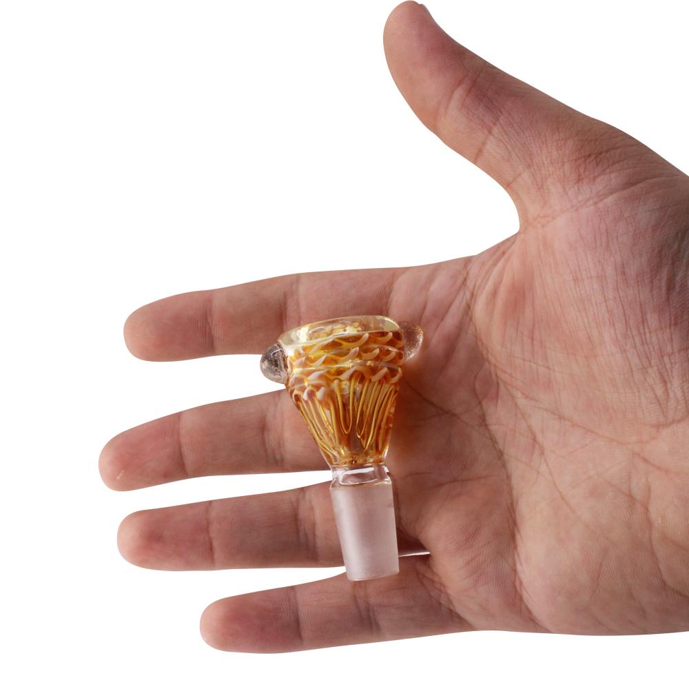 14 mm Male Amber Petal Bowl-Brown