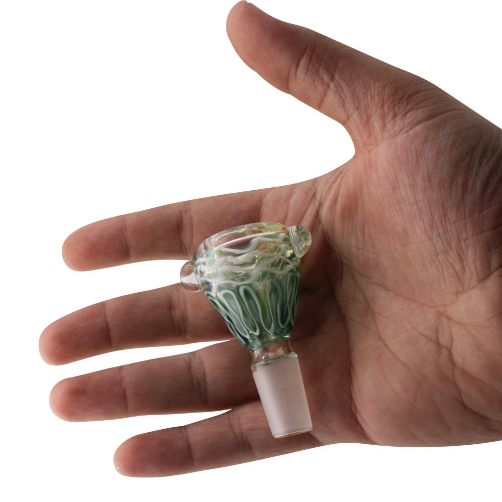 14 mm Male Amber Petal Bowl-Green