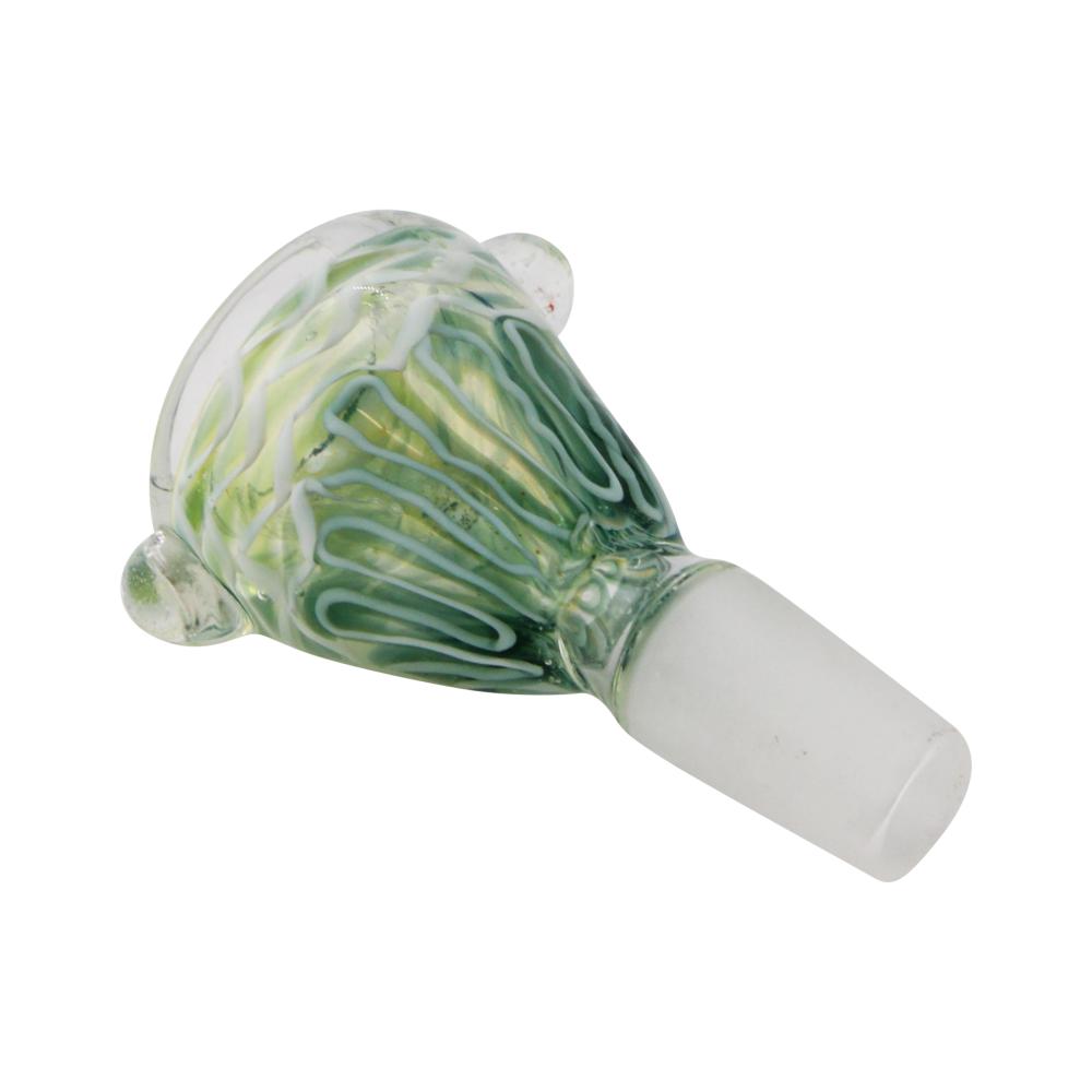 14 mm Male Amber Petal Bowl-Green