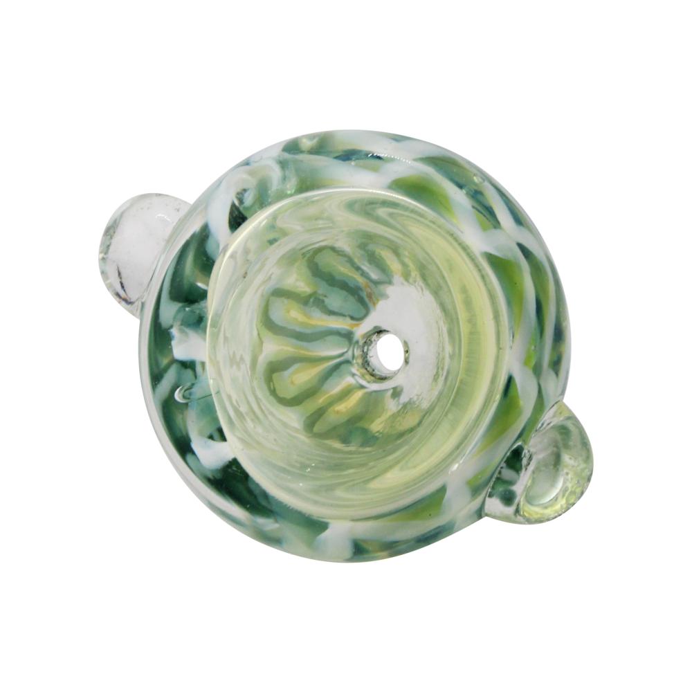 14 mm Male Amber Petal Bowl-Green